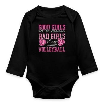 Volleyball Player Team Good Girls - Baby Bio-Langarm-Body - Schwarz - Vorne