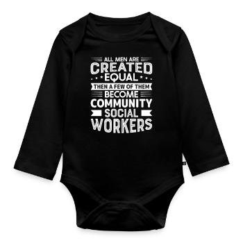 All Men Are Created Equal - Baby Bio-Langarm-Body - Schwarz - Vorne