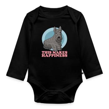 Scottish Terrier Hunde | Hundebesitzer Geschenk - Baby Bio-Langarm-Body - Schwarz - Vorne