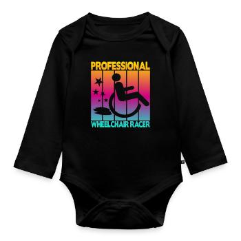 Professional Wheelchair Racer - Organic Longsleeve Baby Bodysuit - black - Front