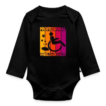 Professional Wheelchair Racer - Organic Longsleeve Baby Bodysuit - black - Front