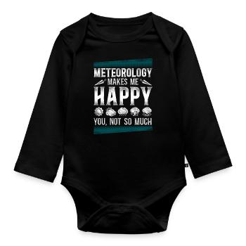 Meteorologist Weather Forecast - Baby Bio-Langarm-Body - Schwarz - Vorne
