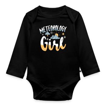 Meteorologist Weather Forecast - Baby Bio-Langarm-Body - Schwarz - Vorne