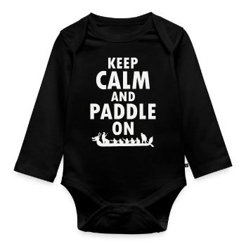 Drachenboot Racing Crew Paddlers Wassersport - Baby Bio-Langarm-Body - Schwarz - Vorne