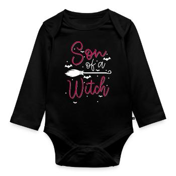 Witch Halloween Magic Witches - Organic Longsleeve Baby Bodysuit - black - Front