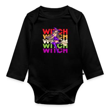 Witchcraft Magic Witches - Organic Longsleeve Baby Bodysuit - black - Front