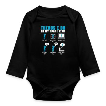 Ce que je fais pour les golfeurs pendant mon temps libre - Body Bébé bio manches longues - noir - Devant