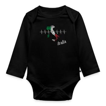 Italia italia - Baby Bio-Langarm-Body - Schwarz - Vorne