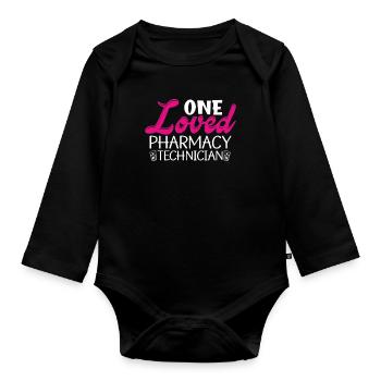 Technicien en pharmacie Pharmacien Technicien en pharmacie Cadeau - Body Bébé bio manches longues - noir - Devant