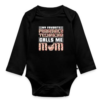 Technicien en pharmacie Pharmacien Technicien en pharmacie Cadeau - Body Bébé bio manches longues - noir - Devant