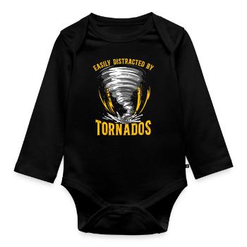 Storm Chaser Hurricane Meteorology - Baby Bio-Langarm-Body - Schwarz - Vorne