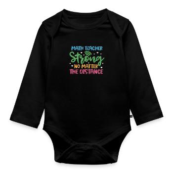Mathematics - Organic Longsleeve Baby Bodysuit - black - Front