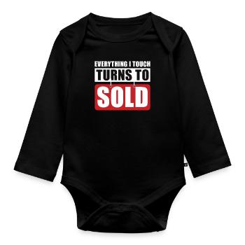 Tout ce que je touche est vendu pour les courtiers - Body Bébé bio manches longues - noir - Devant