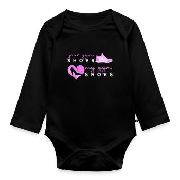 Ballet Ballerina Pole Dancer Line Dance Tap Dance - Baby Bio-Langarm-Body - Schwarz - Vorne