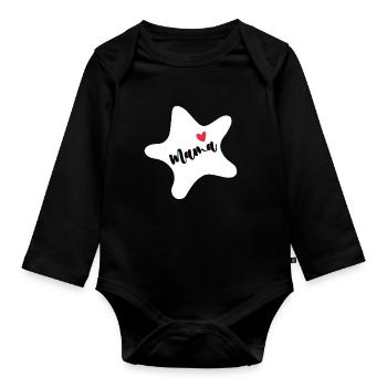 Seestern - Baby Bio-Langarm-Body - Schwarz - Vorne
