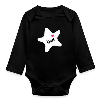 Seestern - Baby Bio-Langarm-Body - Schwarz - Vorne