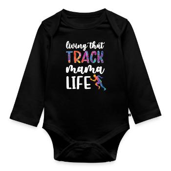 Fière athlétisme Maman De Mère Athlète Mère - Body Bébé bio manches longues - noir - Devant