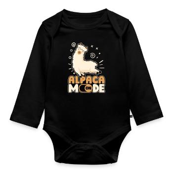 Alpaca Mode On Guanaco Llama Vicuna Breeder Alpaca - Organic Longsleeve Baby Bodysuit - black - Front