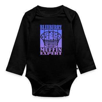 Blueberry Muffin Expert - Baby Bio-Langarm-Body - Schwarz - Vorne