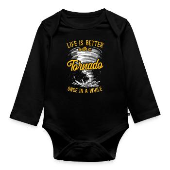 Storm Chaser Hurricane Meteorology - Baby Bio-Langarm-Body - Schwarz - Vorne