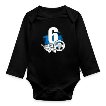 Spielcontroller 6 Jahre alter Gamer - Baby Bio-Langarm-Body - Schwarz - Vorne