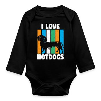 Dog Dog Lover Dog Owner Dog Lover - Organic Longsleeve Baby Bodysuit - black - Front