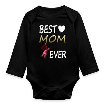 Muttertag feiern beste Mama bester Mutter Geschenk - Baby Bio-Langarm-Body - Schwarz - Vorne