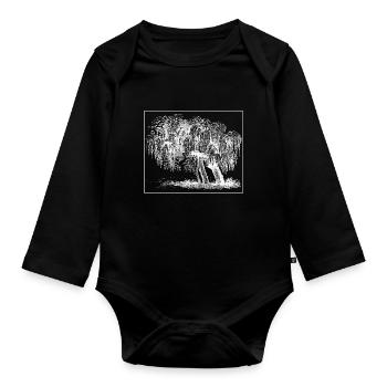 Tree - Organic Longsleeve Baby Bodysuit - black - Front