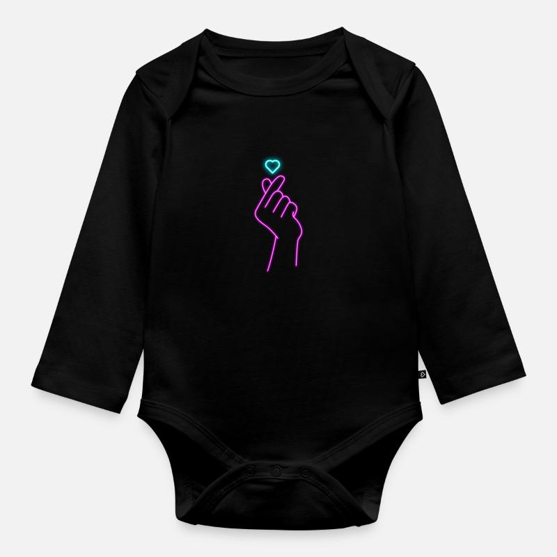 K-Pop - Baby Bio-Langarm-Body - Schwarz