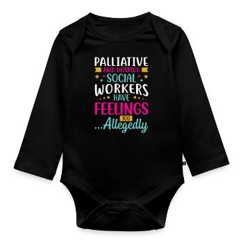 Travailleur social en soins palliatifs et en soins palliatifs - Body Bébé bio manches longues - noir - Devant