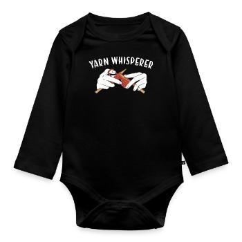 Yarn Whisperer Knitting - Baby Bio-Langarm-Body - Schwarz - Vorne