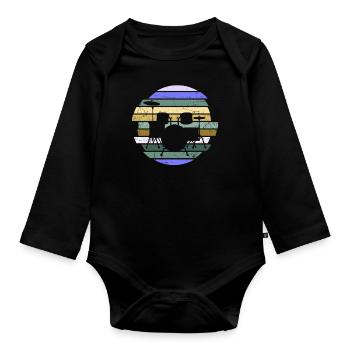 Cadeau de batteur de batterie - Body Bébé bio manches longues - noir - Devant