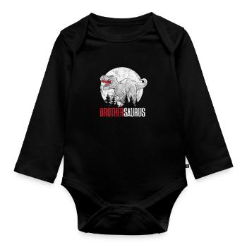 Frère Dinosaure - Body Bébé bio manches longues - noir - Devant