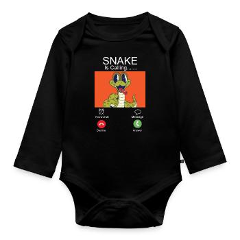 Snake Serpent Phone Display Snake - Organic Longsleeve Baby Bodysuit - black - Front