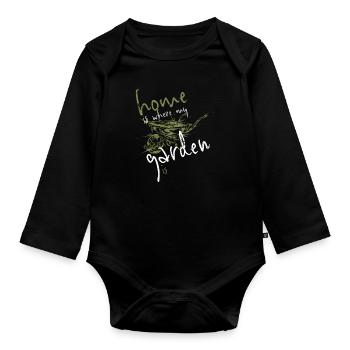 Jardin jardinier - Body Bébé bio manches longues - noir - Devant