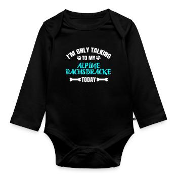 Alpine Dachsbracke - Baby Bio-Langarm-Body - Schwarz - Vorne