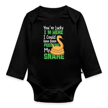 Snake Serpent You're Lucky I'm - Baby Bio-Langarm-Body - Schwarz - Vorne