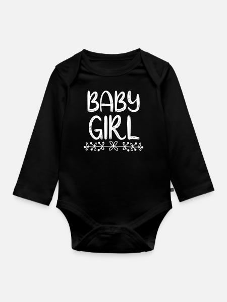 Fleurs de bébé fille - Body Bébé bio manches longues - noir