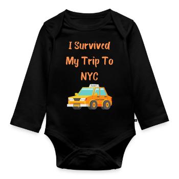 I Survived My Trip To NYC - Organic Longsleeve Baby Bodysuit - black - Front