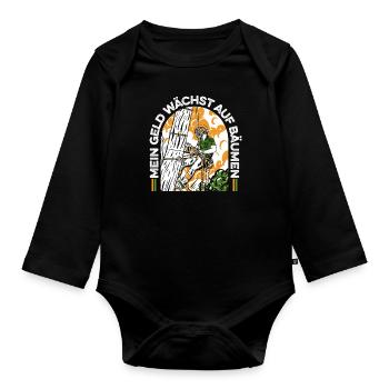Baumklettern Baumpfleger Arborist Baumkletterer - Baby Bio-Langarm-Body - Schwarz - Vorne
