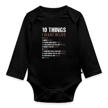 Elk 5 choses que je veux dans la vie Orignal - Body Bébé bio manches longues - noir - Devant