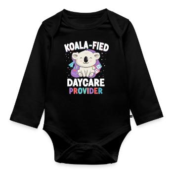Childcare Daycare Provider Teacher - Baby Bio-Langarm-Body - Schwarz - Vorne