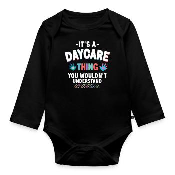 Fournisseur de services de garde d’enfants Enseignant - Body Bébé bio manches longues - noir - Devant