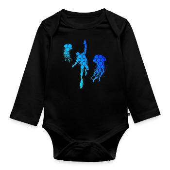 Scuba Tauchen Scuba Diver Free Dive Scuba Taucher - Baby Bio-Langarm-Body - Schwarz - Vorne