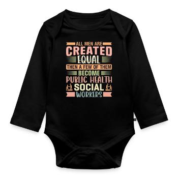 All Men Are Created Equal Public Health - Baby Bio-Langarm-Body - Schwarz - Vorne