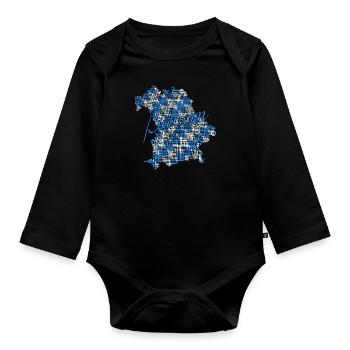Bayern Geschenk bavaria - Baby Bio-Langarm-Body - Schwarz - Vorne