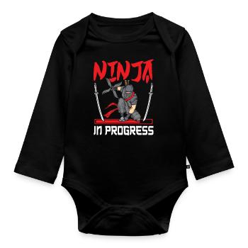 Ninja - Body Bébé bio manches longues - noir - Devant