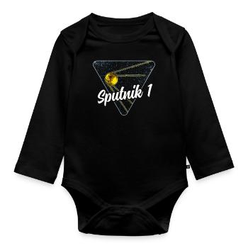 Sputnik 1 Satellit - Baby Bio-Langarm-Body - Schwarz - Vorne