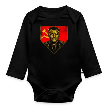 Youri Gagarine Astronaute Union soviétique - Body Bébé bio manches longues - noir - Devant