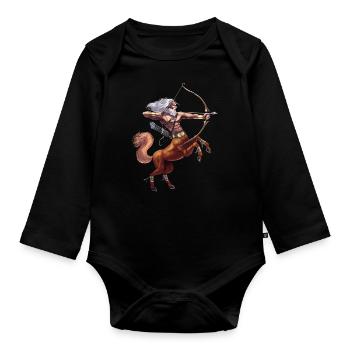 Greek Mythology Deity Centaur - Organic Longsleeve Baby Bodysuit - black - Front